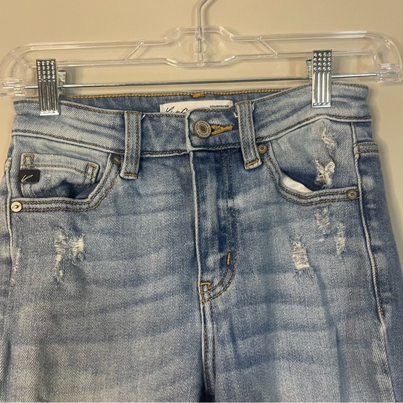 KanCan Medium Blue Ripped Cropped Jeans - Picture 2 of 10